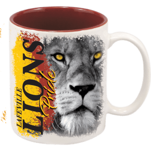 11 oz. White/Maroon Sublimatable Ceramic Mug