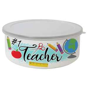 24 oz. Short Enamel Bowl with Lid